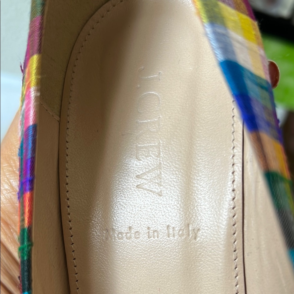 J. Crew Plaid Stiletto Heels Vibrant Pumps - Picture 7 of 7